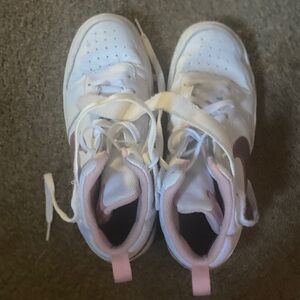 Nike Kids White and Pink Sneakers